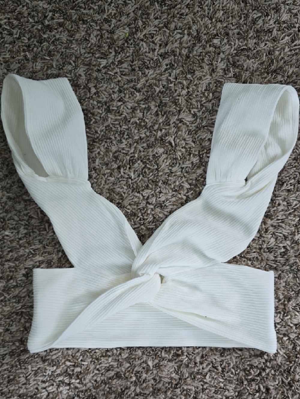 2 Women’s Ribbed Knot Front Crop Top - Rust - Picture 2 of 2